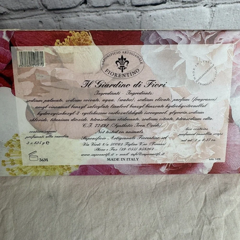 IL Giardino di Fiori Camellia Soap Set Trio x 3 By Fiorentino Made in‎ Italy